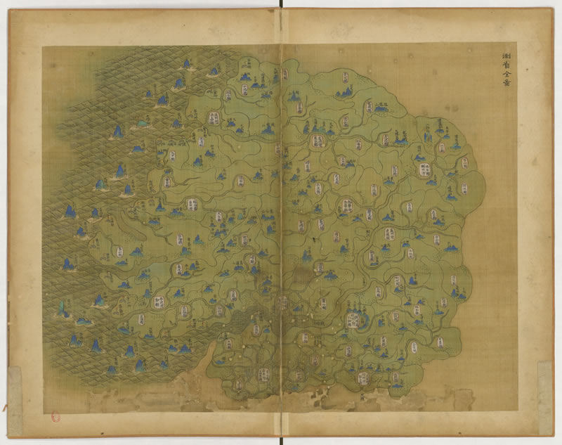 1661至1686年之间《浙江全图》清代绘本插图