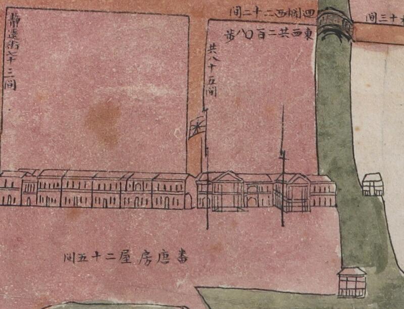 1822年《广州城西关外及十三行图》插图2