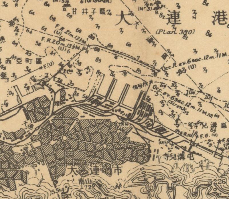 1935年《关东半岛及附近》大连地图插图2