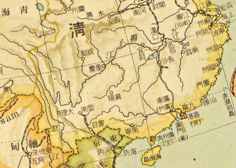 亚洲地图《清末亚细亚形势图》插图2