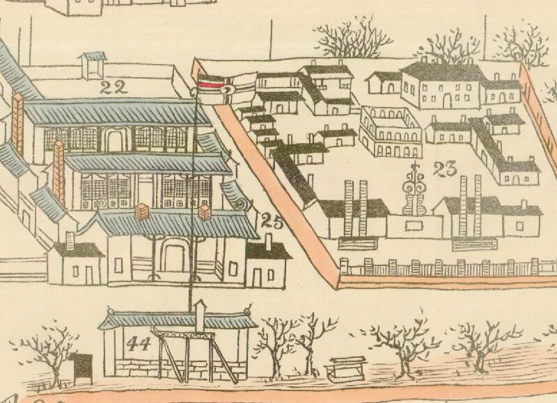 1898年青岛俯瞰手绘地图插图1