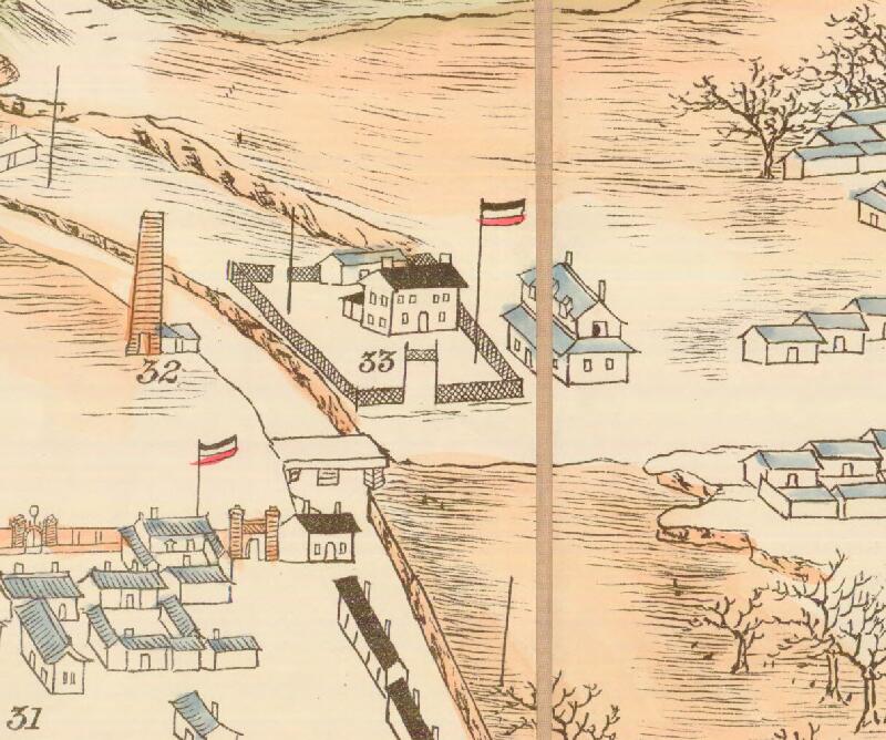 1898年青岛俯瞰手绘地图插图3