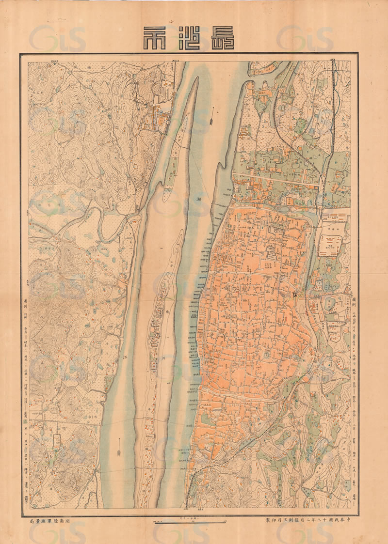 1929年《长沙市》地图插图