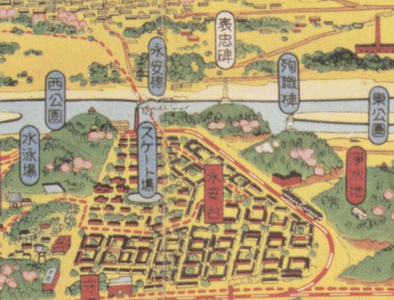 民国抚顺鸟瞰地图《抚顺大绘卷》插图2