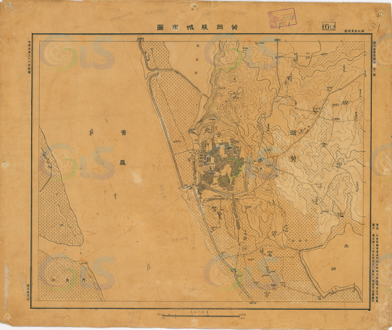 1947年《黄冈县城市图》插图
