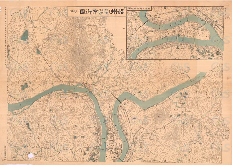 1944年《韶洲(韶关曲江)市街图》插图