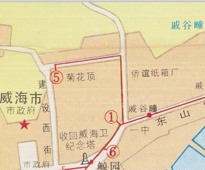 1993年《威海交通游览图》插图3