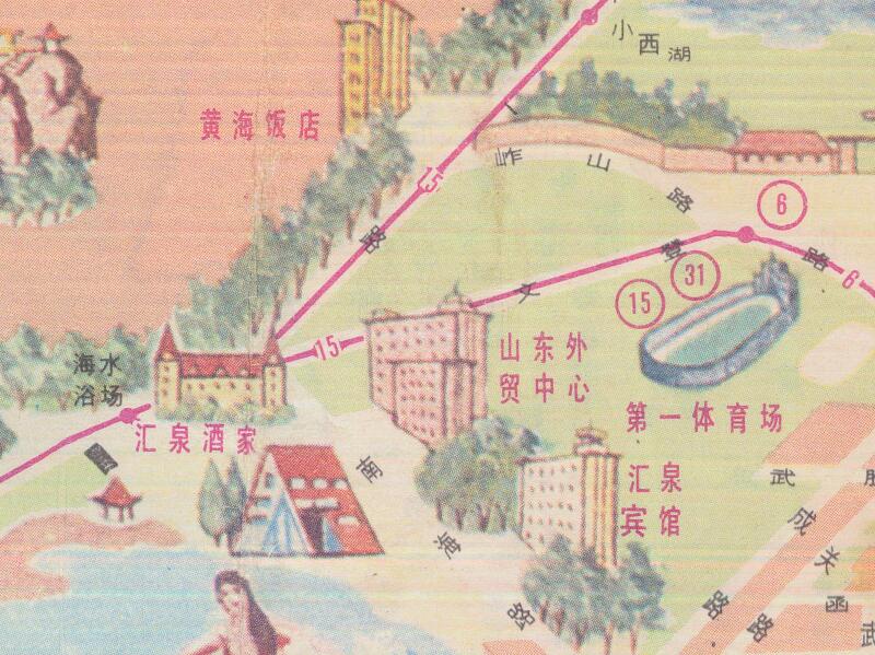 1986年《青岛游览交通图》插图2