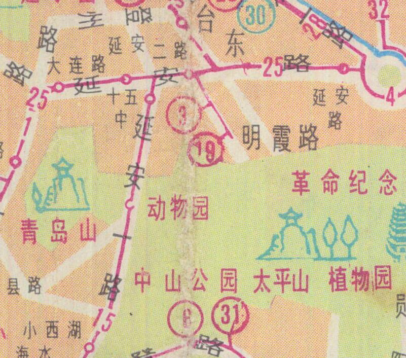 1986年《青岛游览交通图》插图3