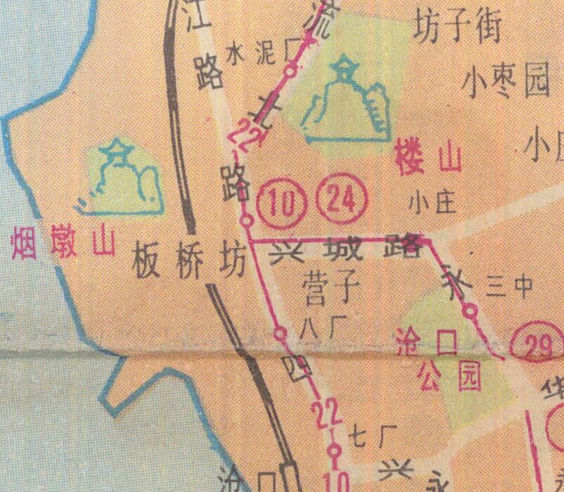 1986年《青岛游览交通图》插图4