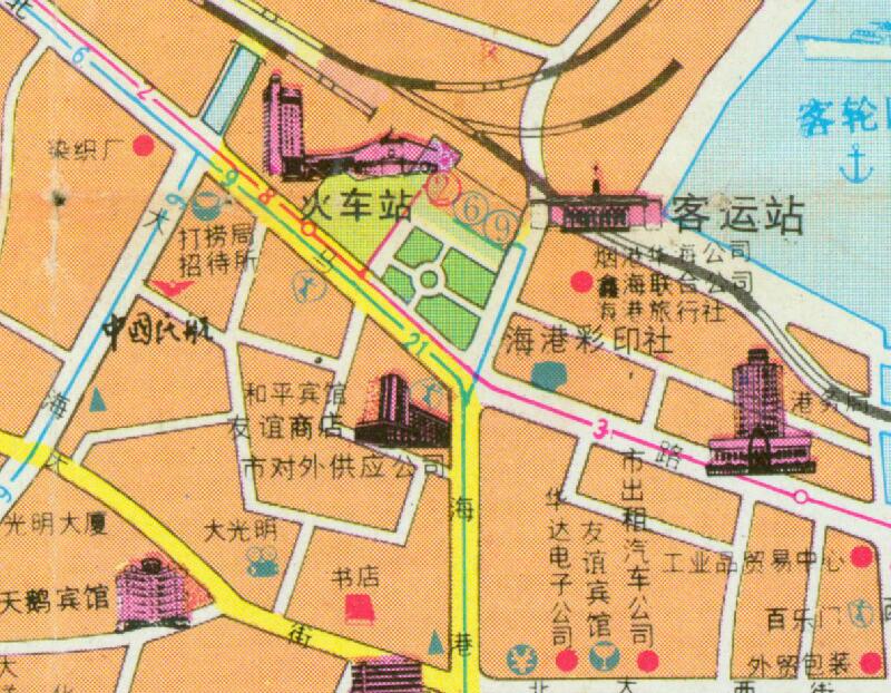 1992年《烟台交通游览图》插图2