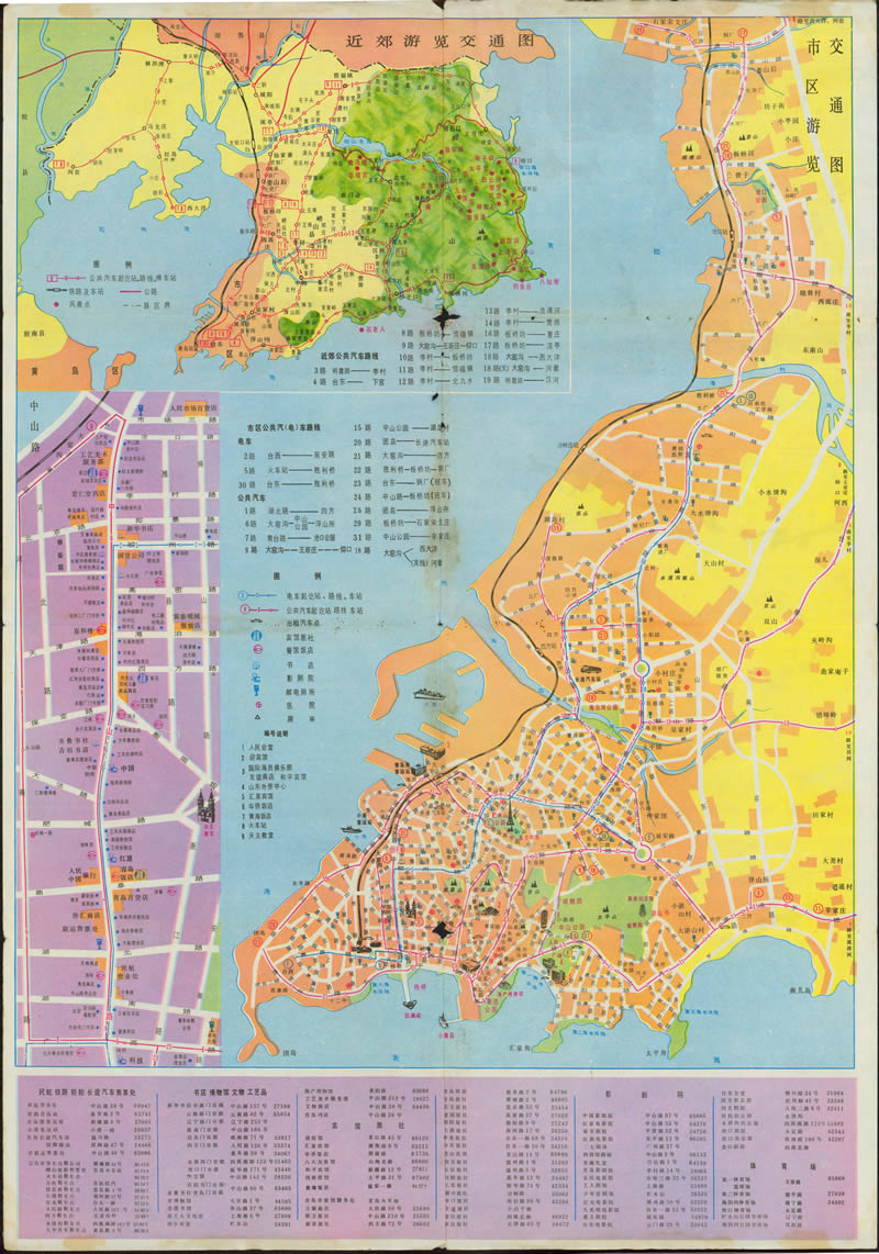 1984年《青岛游览交通图》插图1