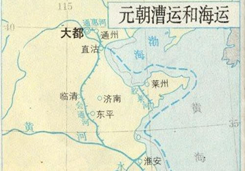 元朝漕运和海运线路图缩略图