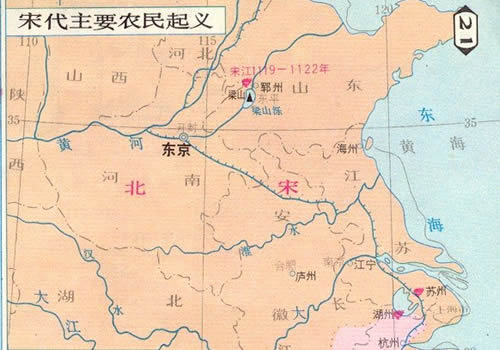 宋江起义 方腊起义形势图缩略图