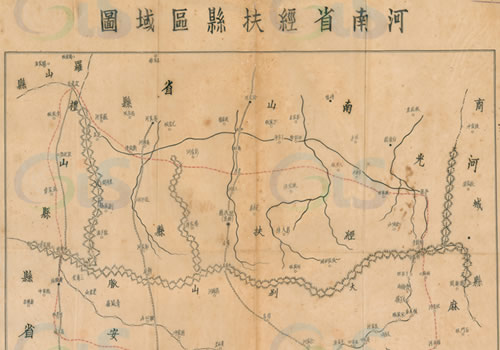 民国新县《河南省经扶县区域图》缩略图