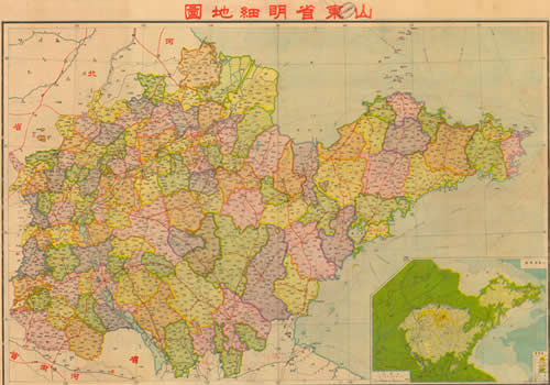 1938年《山东省明细地图》缩略图
